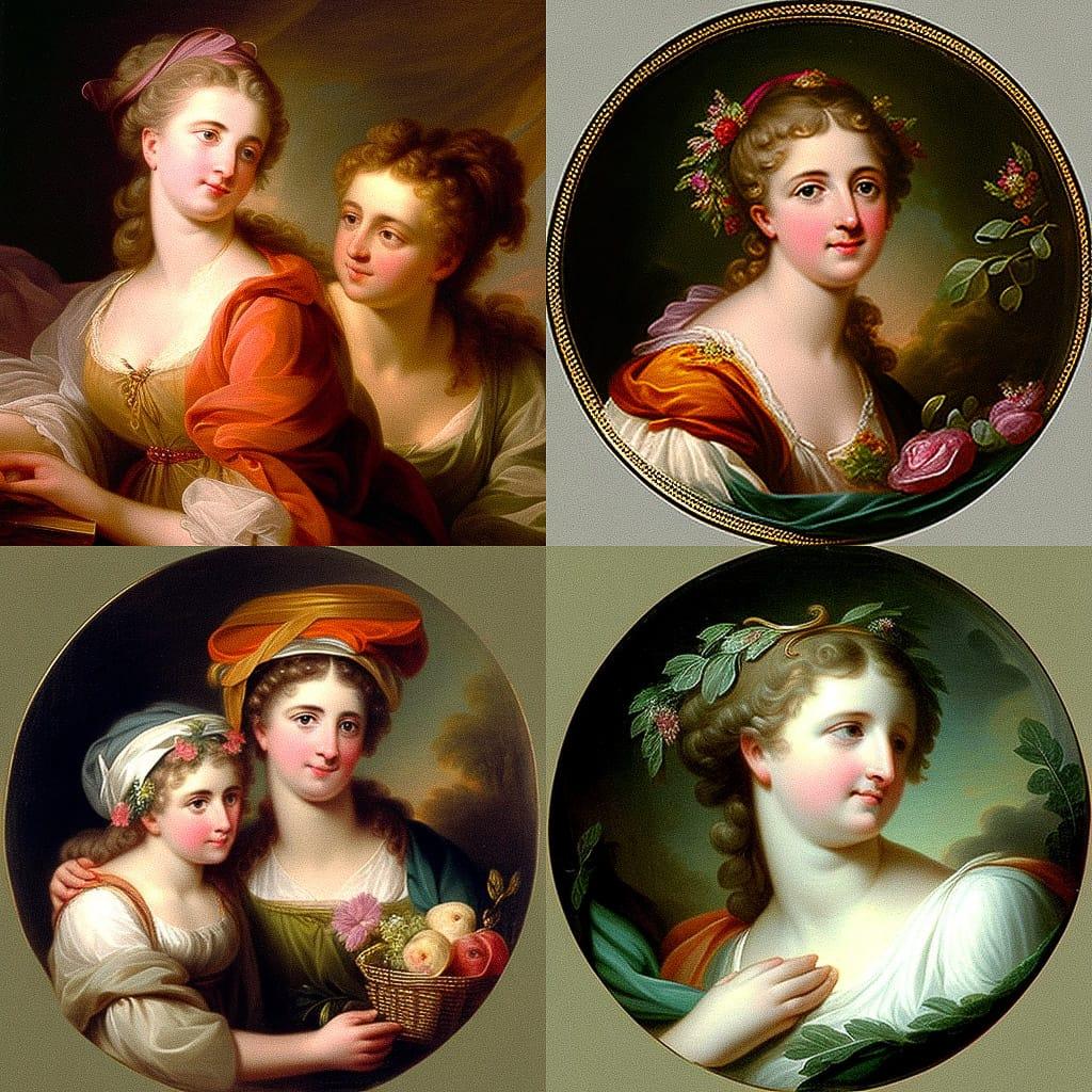 Angelica Kauffman style, Midjourney V4, render 1 of 4
