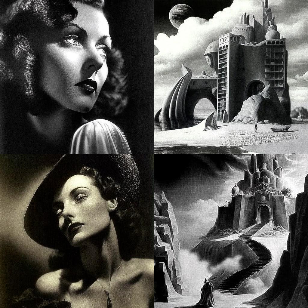 Angus McBean style, Midjourney V4, render 1 of 4