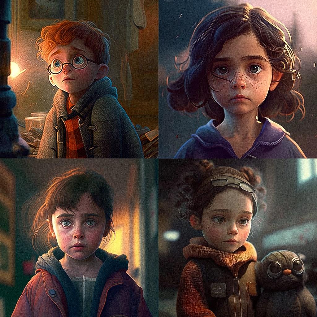Animation style, Midjourney V4, render 1 of 4