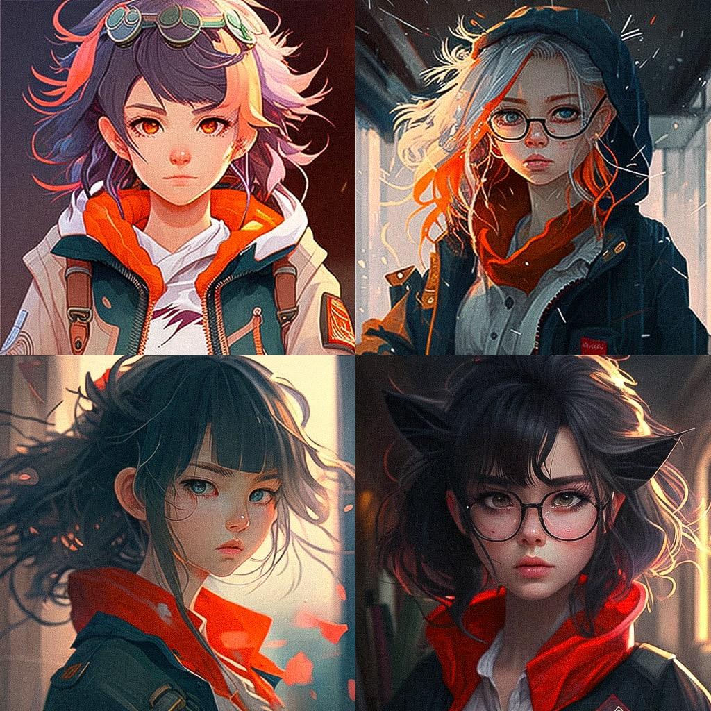 Anime style style, Midjourney V4, render 1 of 4