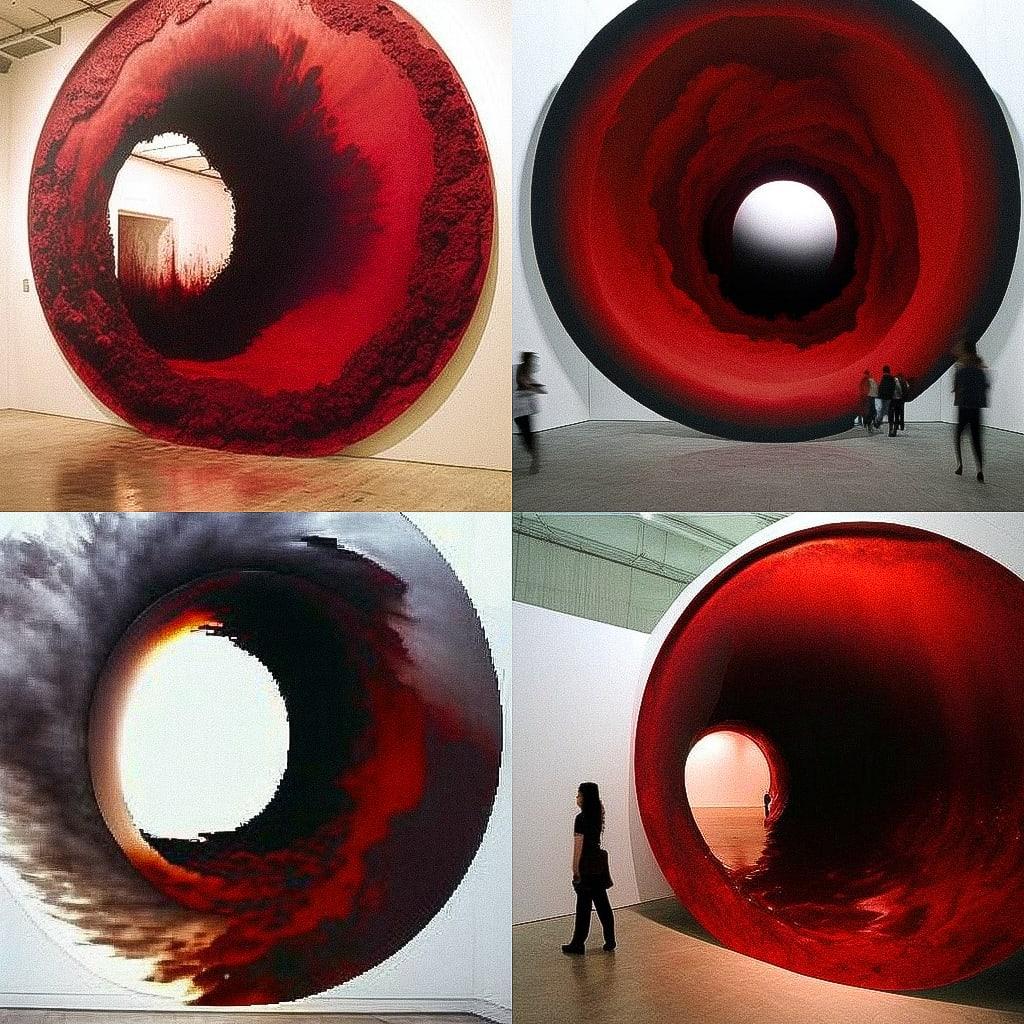 Anish Kapoor style, Midjourney V4, render 1 of 4