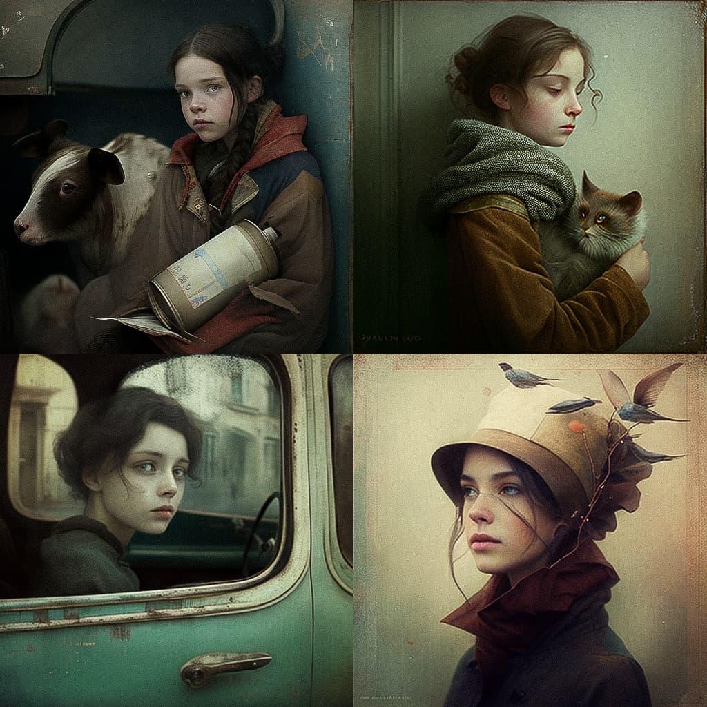 Anka Zhuravleva style, Midjourney V4, render 1 of 4