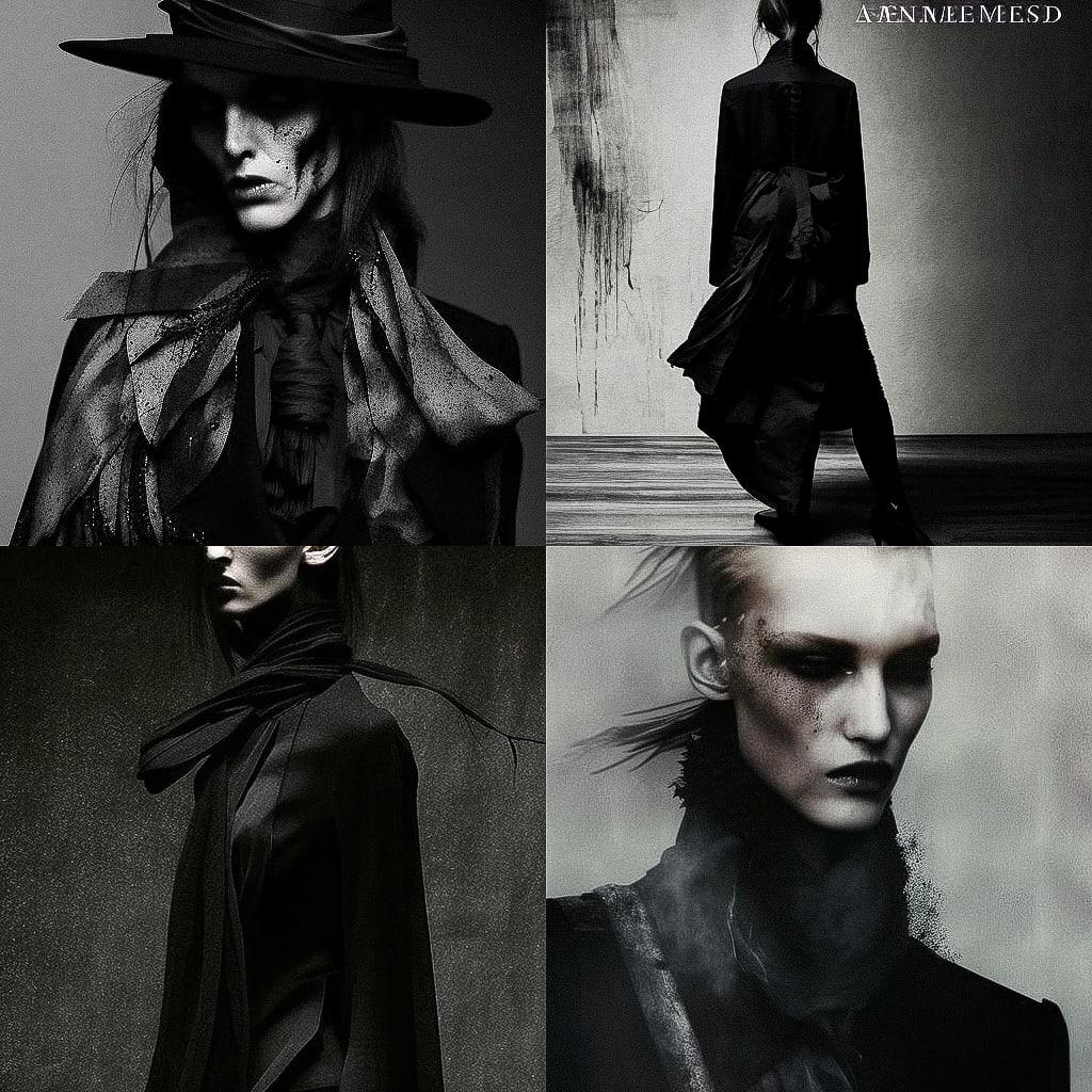 Ann Demeulemeester style, Midjourney V4, render 1 of 4