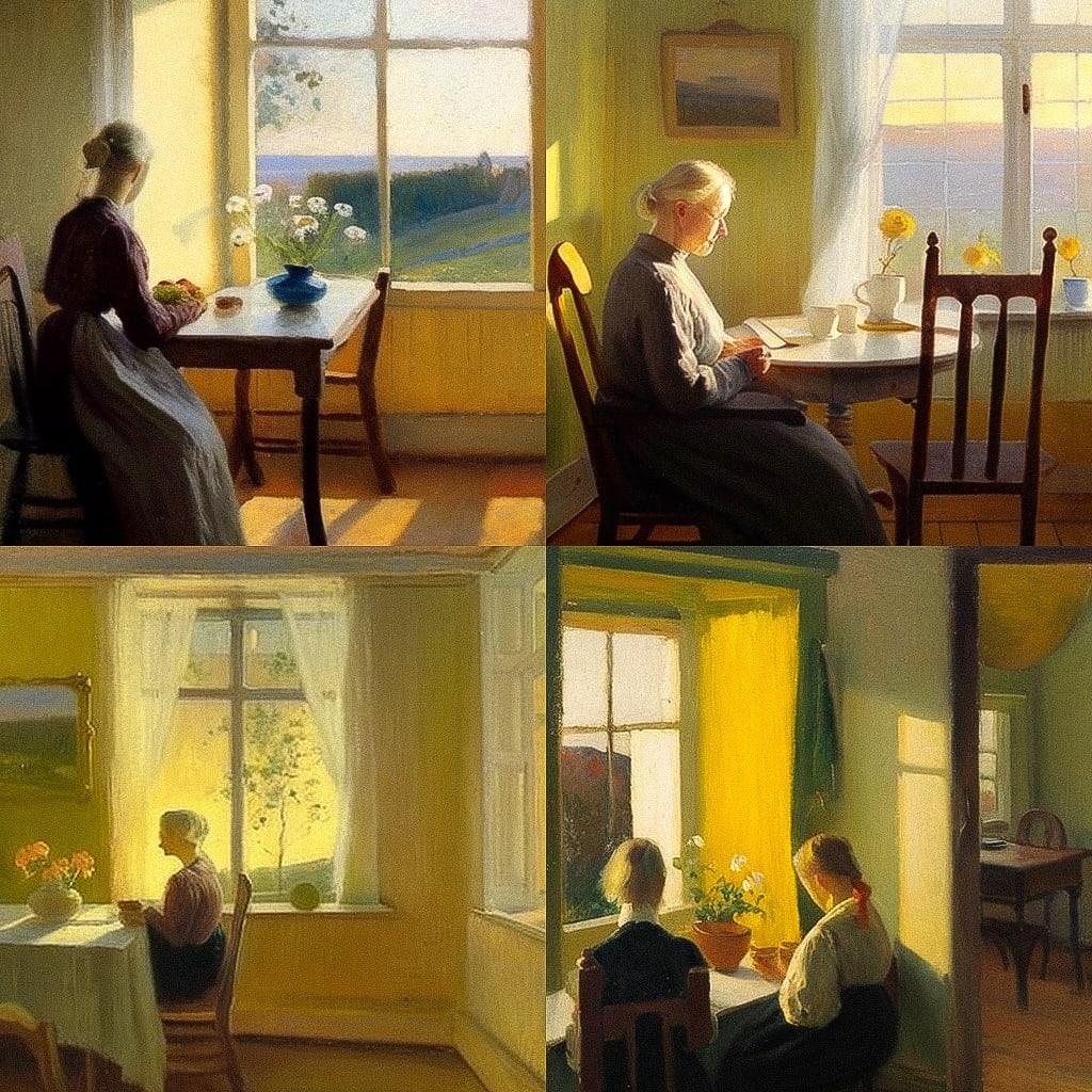 Anna Ancher style, Midjourney V4, render 1 of 4