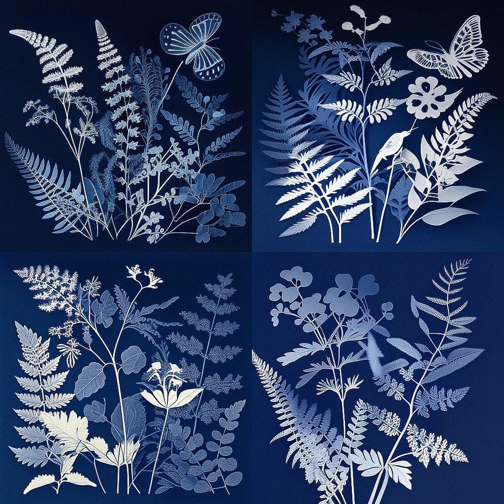 Anna Atkins style, Midjourney V4, render 1 of 4