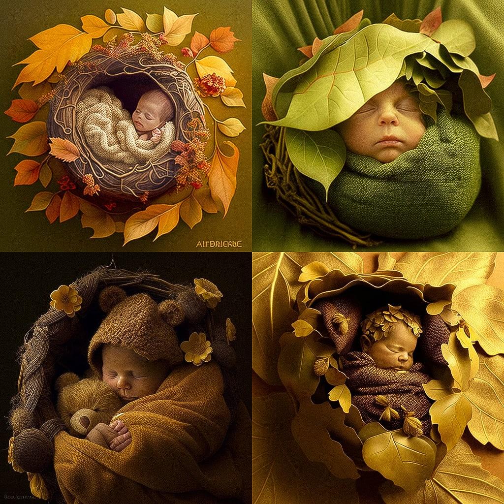Anne Geddes style, Midjourney V4, render 1 of 4