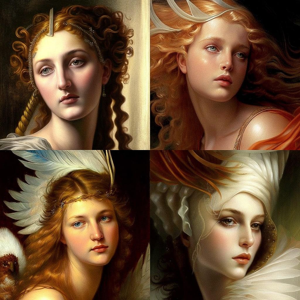 Anne-Louis Girodet style, Midjourney V4, render 1 of 4