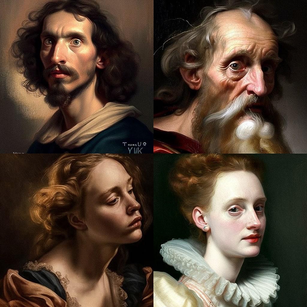 Anthony van Dyck style, Midjourney V4, render 1 of 4