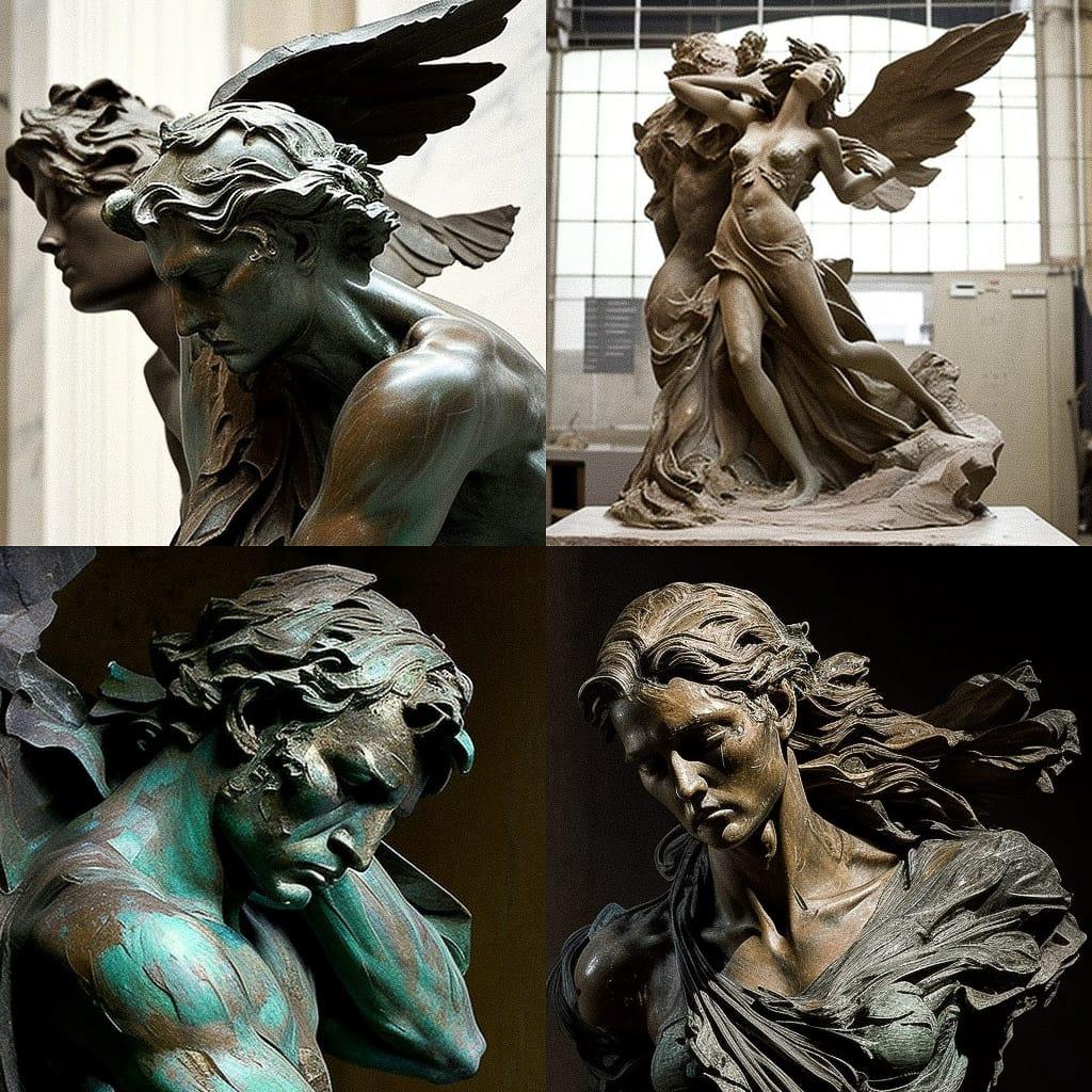 Antoine Bourdelle style, Midjourney V4, render 1 of 4