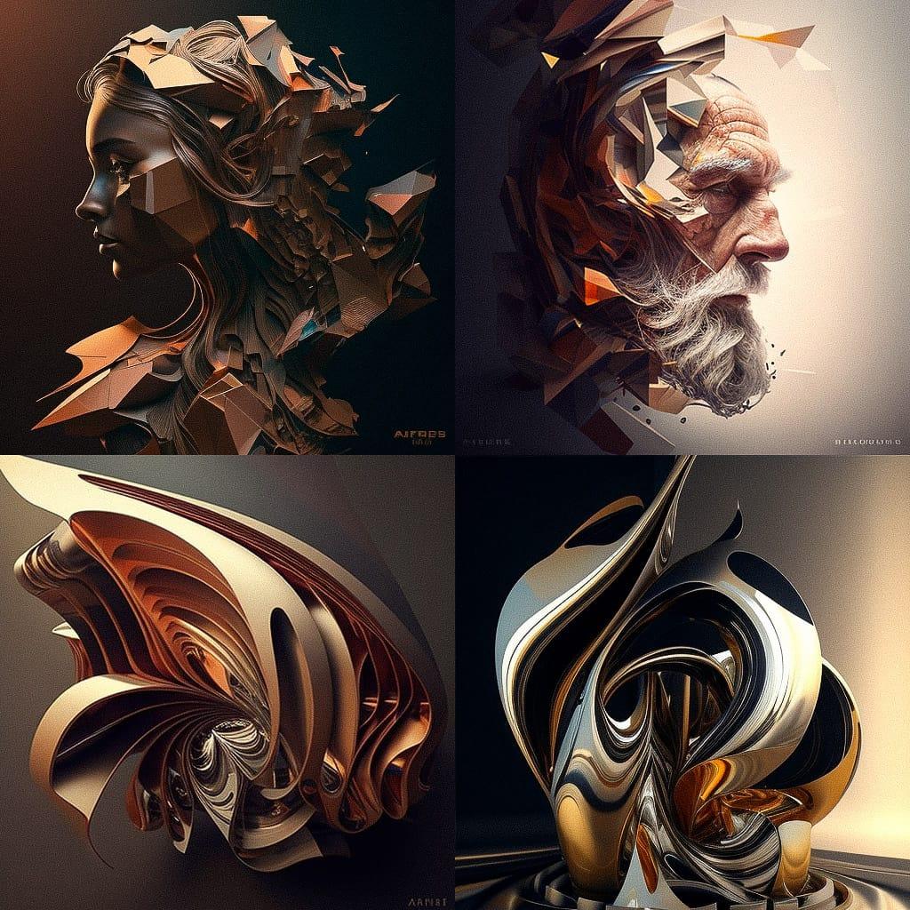 Antoine Pevsner style, Midjourney V4, render 1 of 4