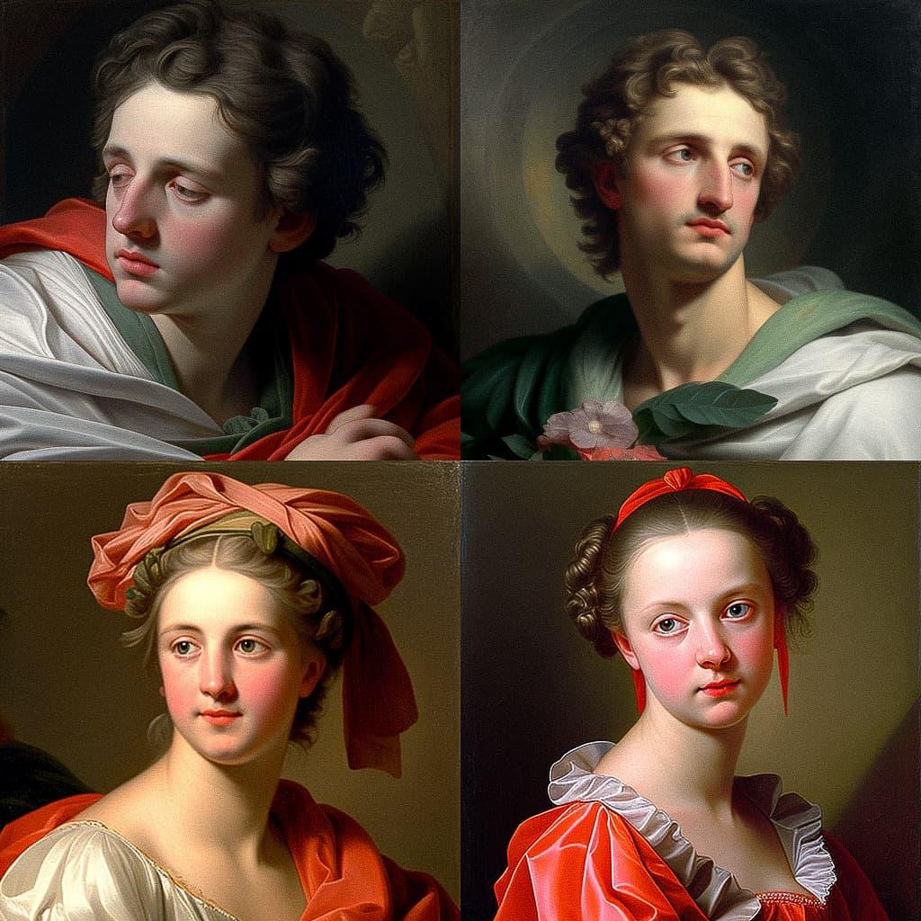 Anton Raphael Mengs style, Midjourney V4, render 1 of 4