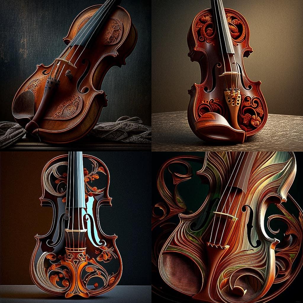 Antonio Stradivari style, Midjourney V4, render 1 of 4