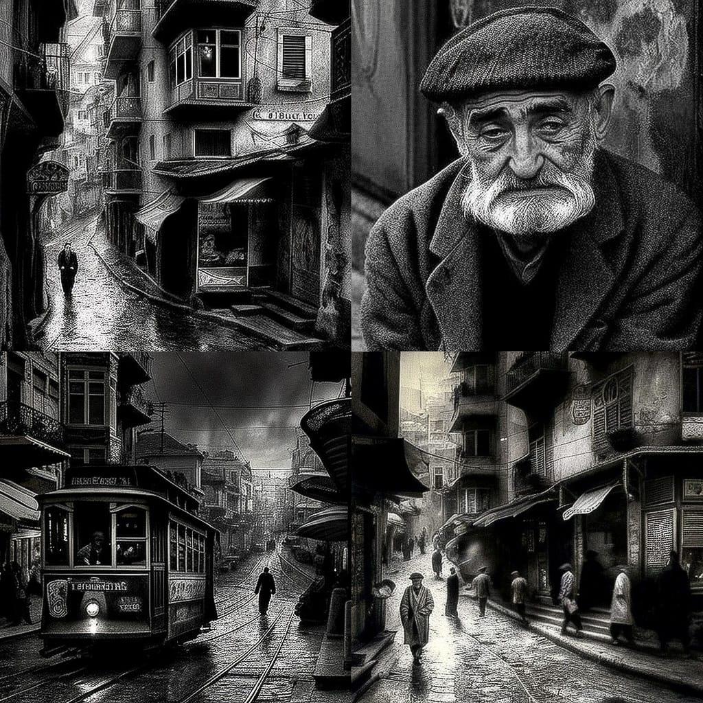 Ara Guler style, Midjourney V4, render 1 of 4
