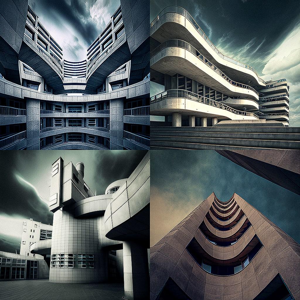 Architectural photography style, Midjourney V4, render 1 of 4