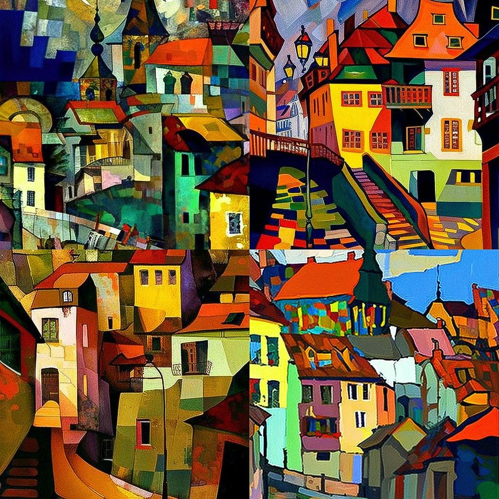 Aristarkh Lentulov style, Midjourney V4, render 1 of 4