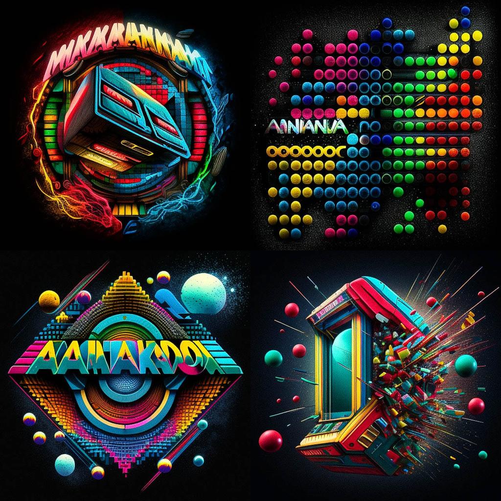 Arkanoid style, Midjourney V4, render 1 of 4