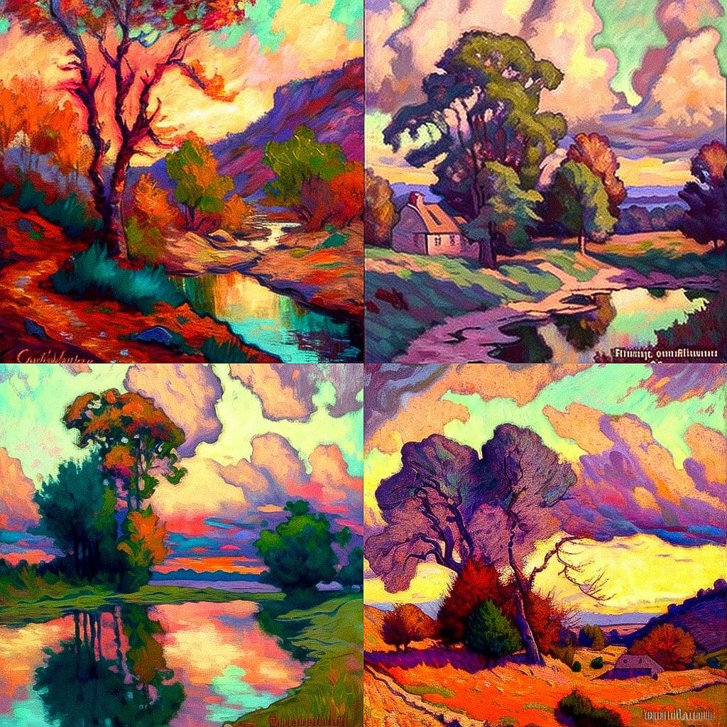 Armand Guillaumin style, Midjourney V4, render 1 of 4