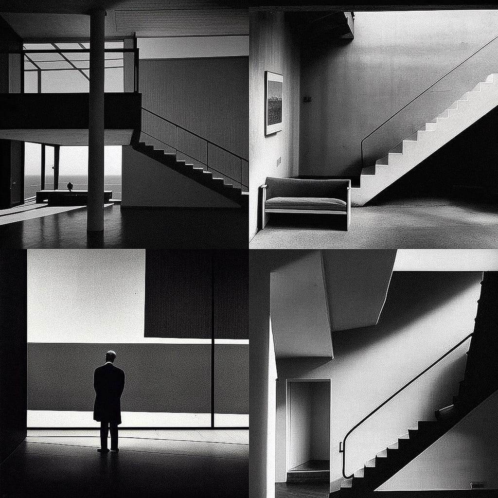 Arnold Newman style, Midjourney V4, render 1 of 4