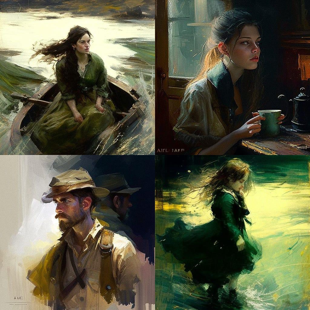 Arthur Melville style, Midjourney V4, render 1 of 4