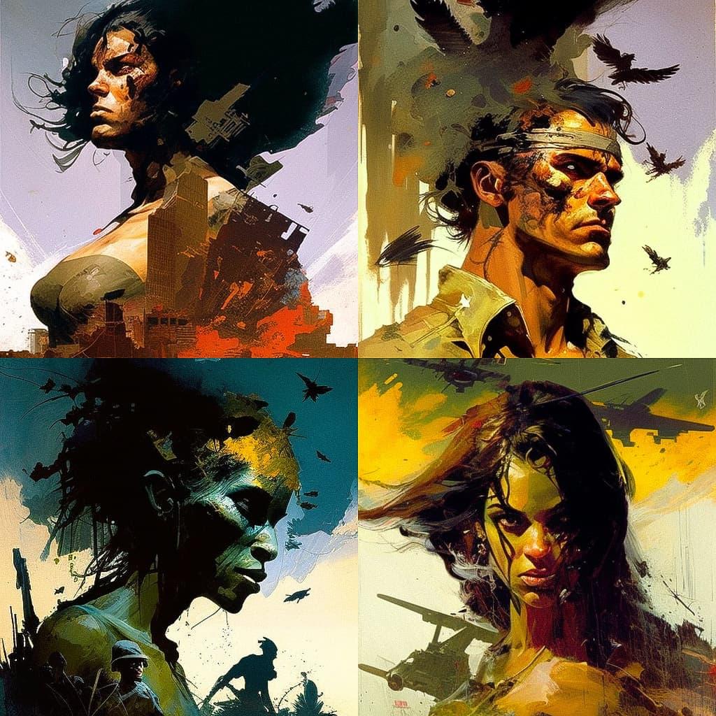 Arthur Suydam style, Midjourney V4, render 1 of 4