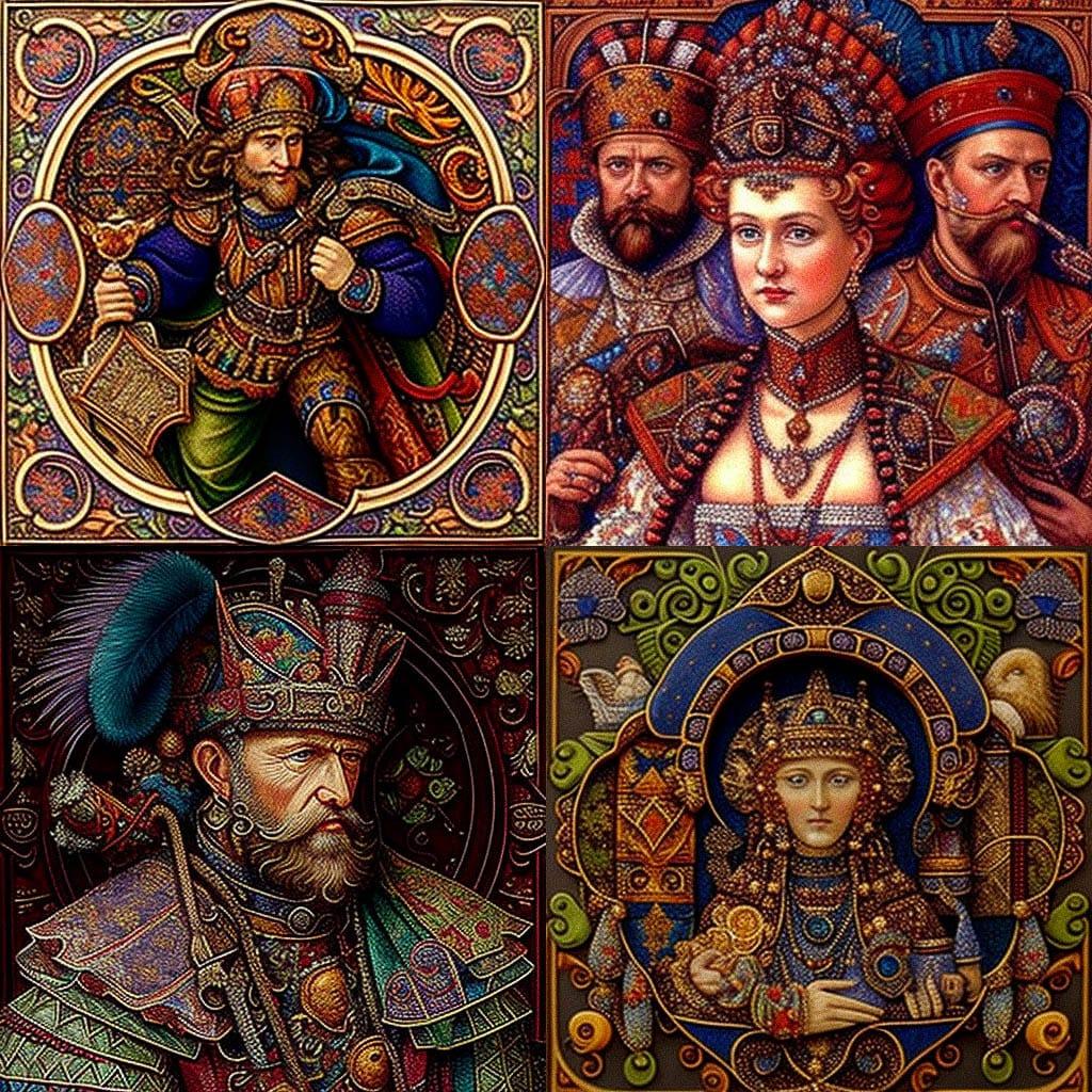 Arthur Szyk style, Midjourney V4, render 1 of 4