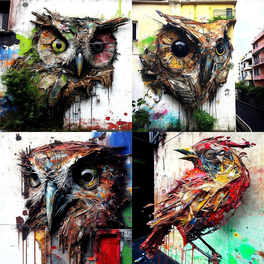 Artur Bordalo style, Midjourney V4, render 1 of 4
