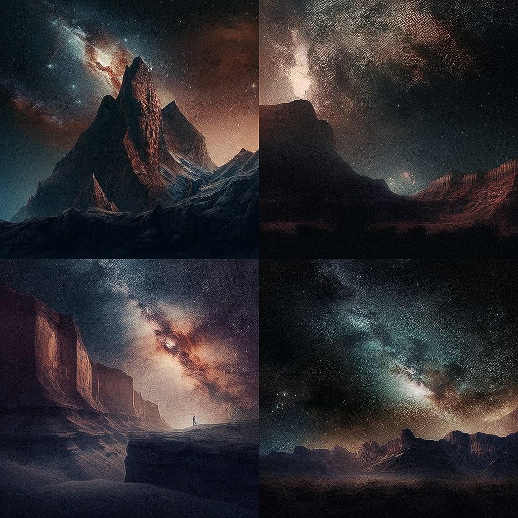 Astrophotography style, Midjourney V4, render 1 of 4