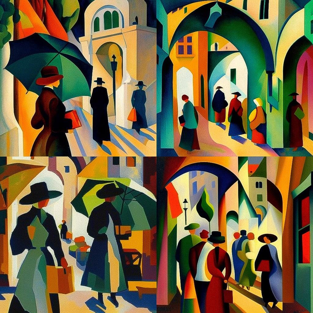 August Macke style, Midjourney V4, render 1 of 4