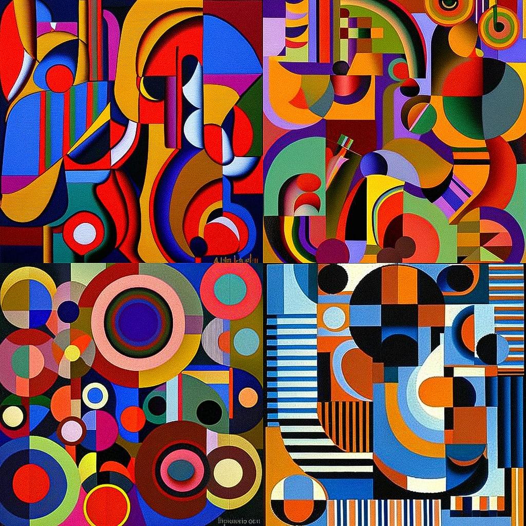 Auguste Herbin style, Midjourney V4, render 1 of 4