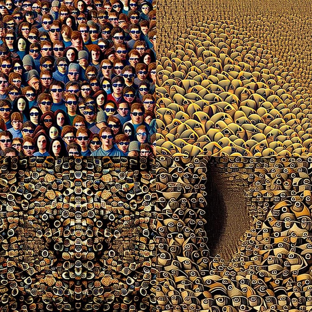 Autostereogram style, Midjourney V4, render 1 of 4