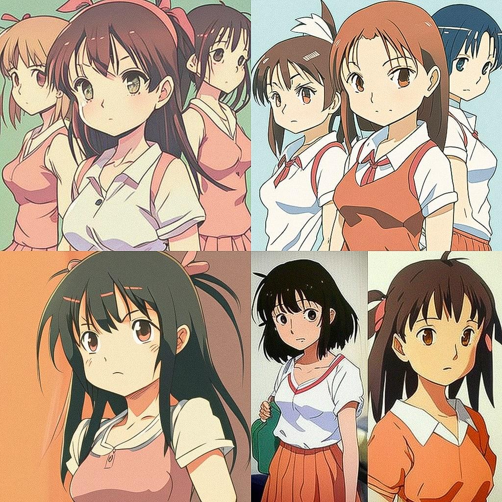 Azumanga Daioh style, Midjourney V4, render 1 of 4