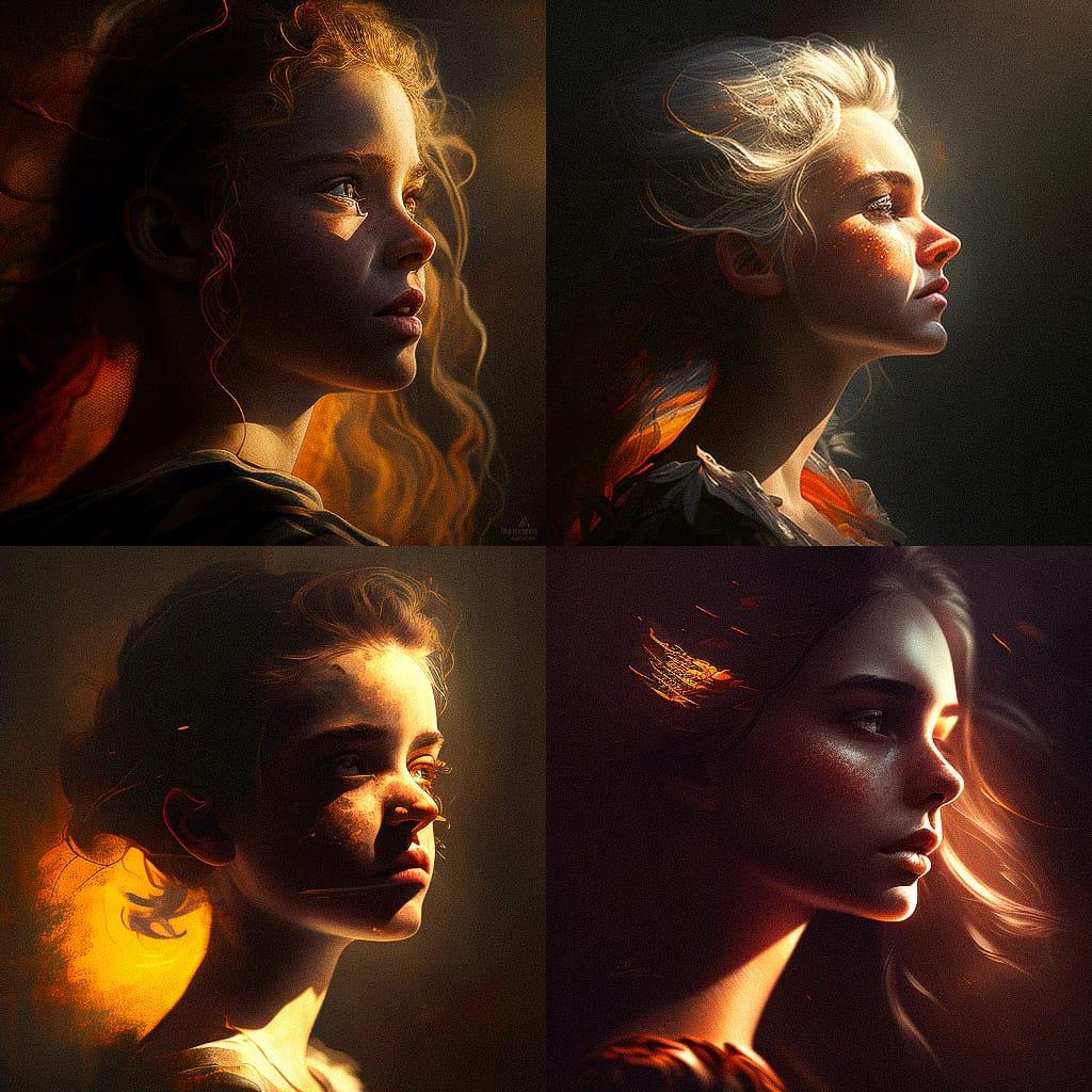 Backlit style, Midjourney V4, render 1 of 4
