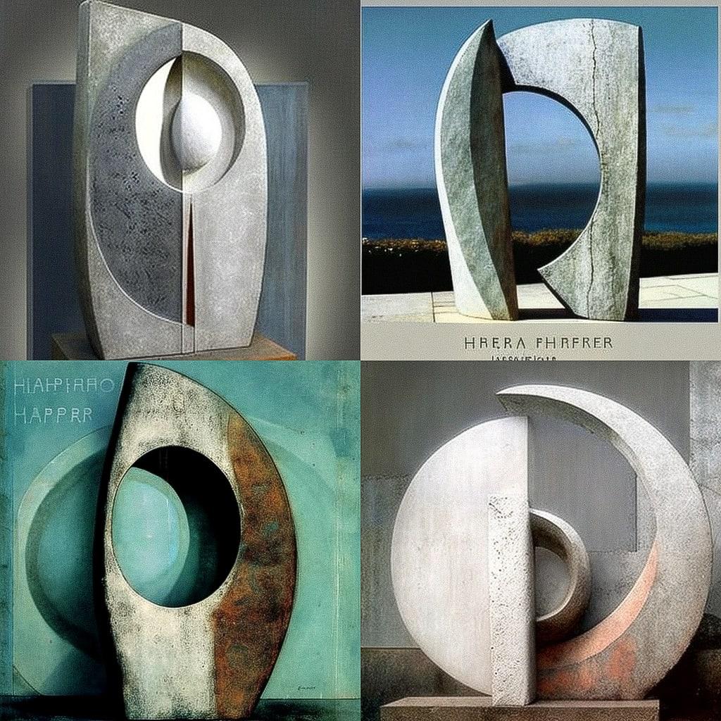 Barbara Hepworth style, Midjourney V4, render 1 of 4