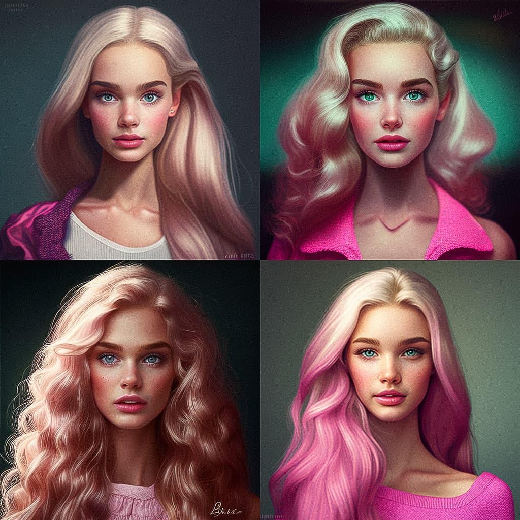 Barbie style, Midjourney V4, render 1 of 4