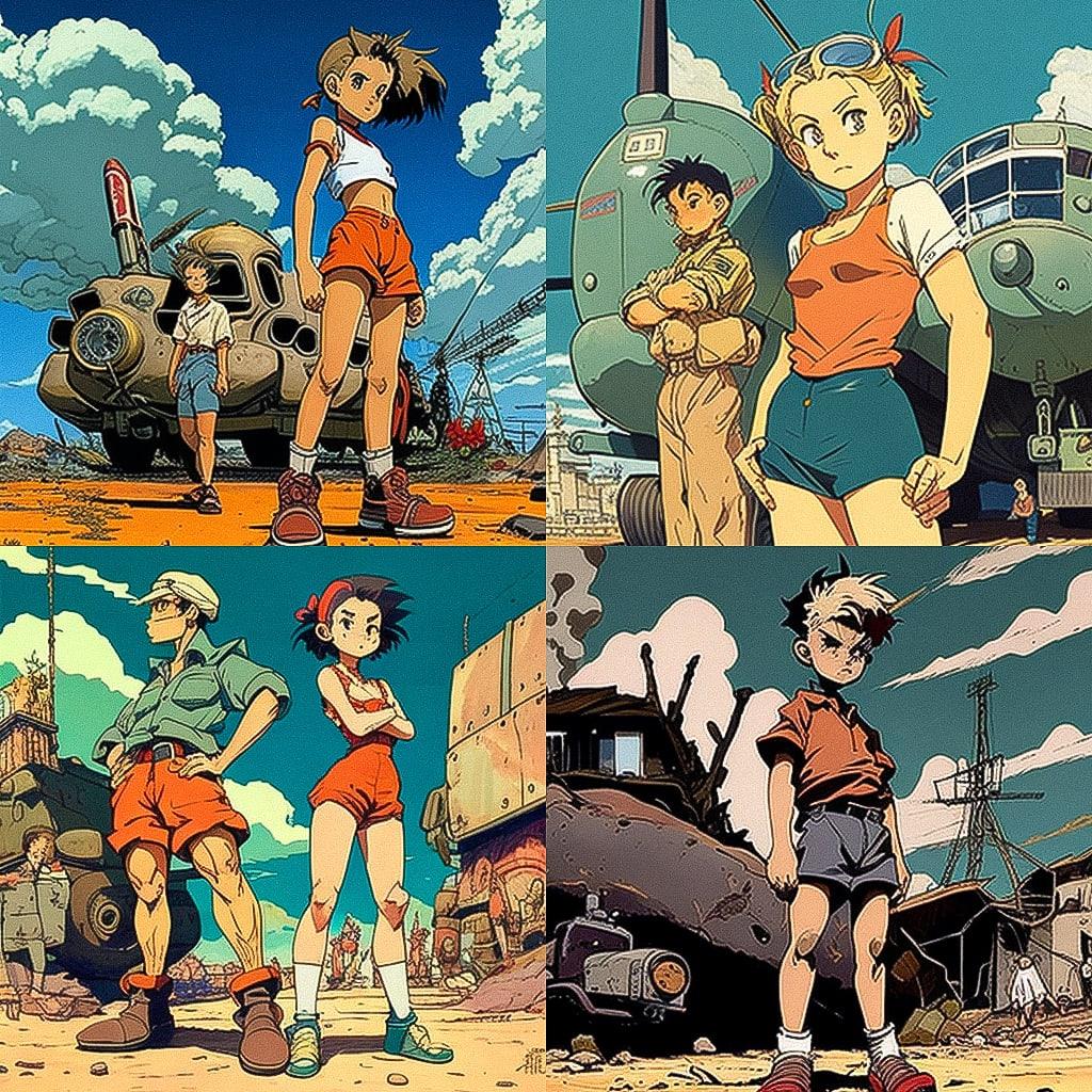 Barefoot Gen style, Midjourney V4, render 1 of 4