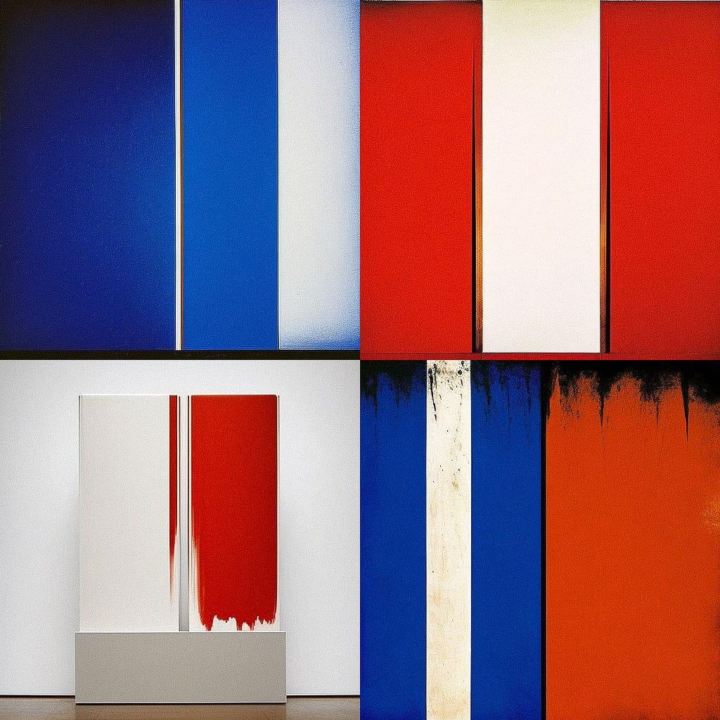 Barnett Newman style, Midjourney V4, render 1 of 4