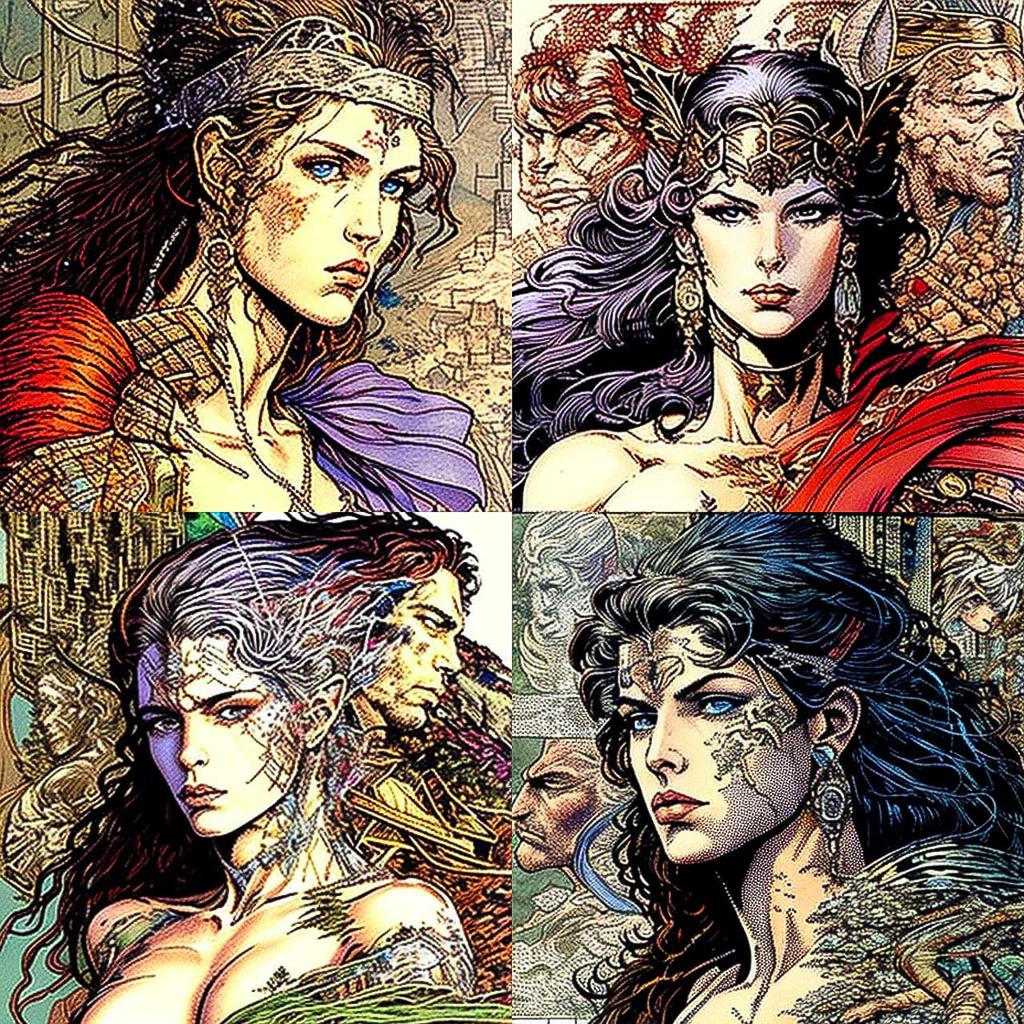 Barry Windsor-Smith style, Midjourney V4, render 1 of 4