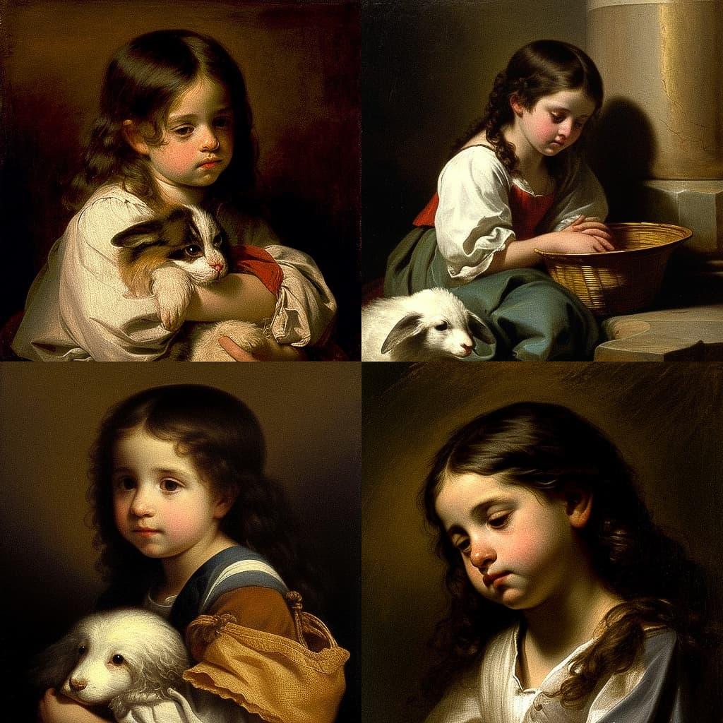 Bartolome Esteban Murillo style, Midjourney V4, render 1 of 4