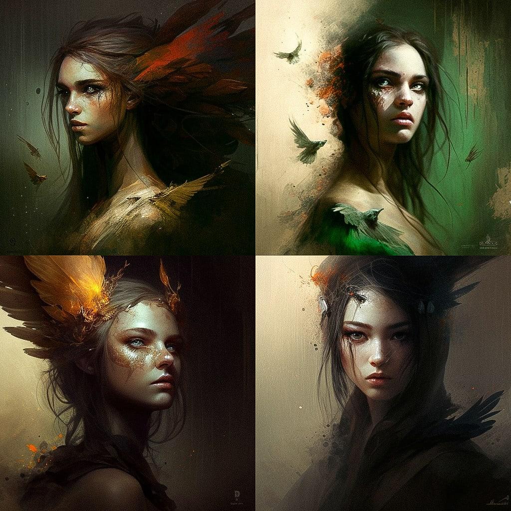 Bastien Lecouffe-Deharme style, Midjourney V4, render 1 of 4