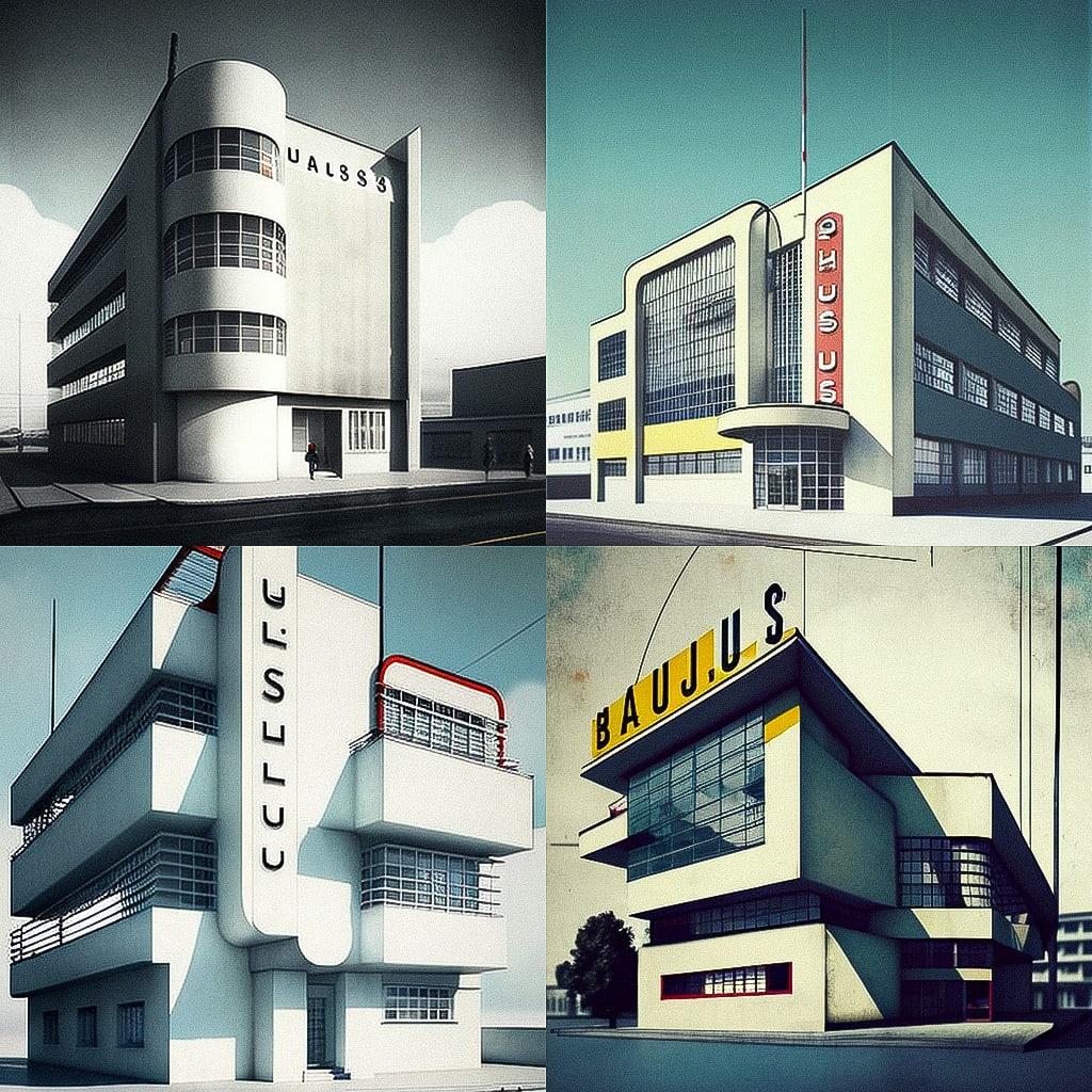 Bauhaus style, Midjourney V4, render 1 of 4