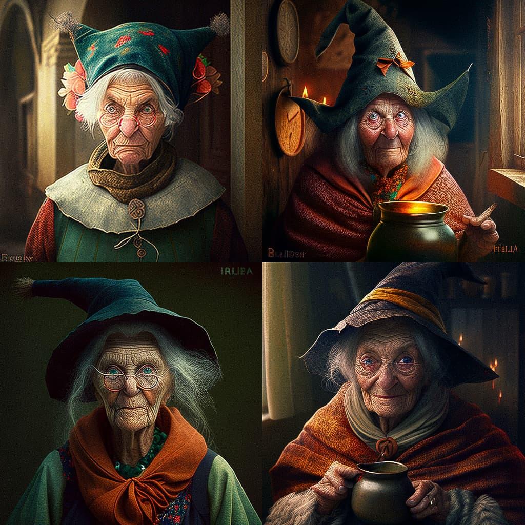 Befana style, Midjourney V4, render 1 of 4