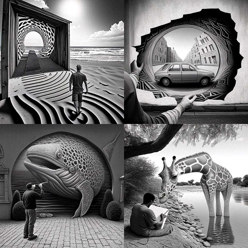 Ben Heine style, Midjourney V4, render 1 of 4