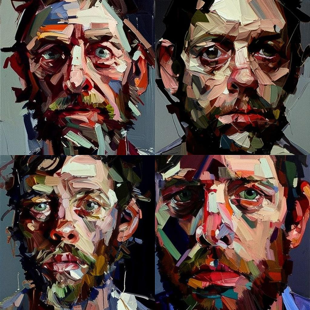 Ben Quilty style, Midjourney V4, render 1 of 4