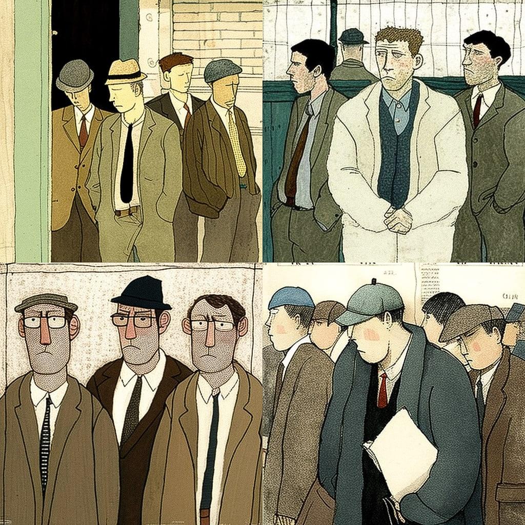 Ben Shahn style, Midjourney V4, render 1 of 4