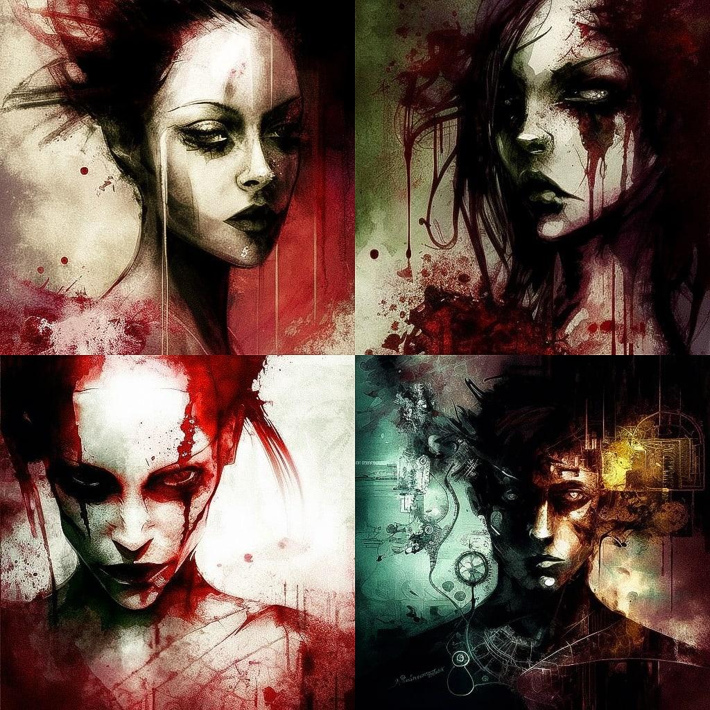 Ben Templesmith style, Midjourney V4, render 1 of 4