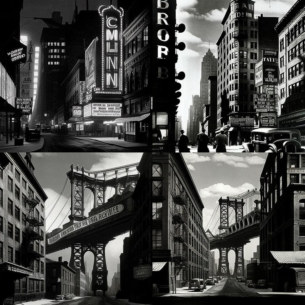 Berenice Abbott style, Midjourney V4, render 1 of 4
