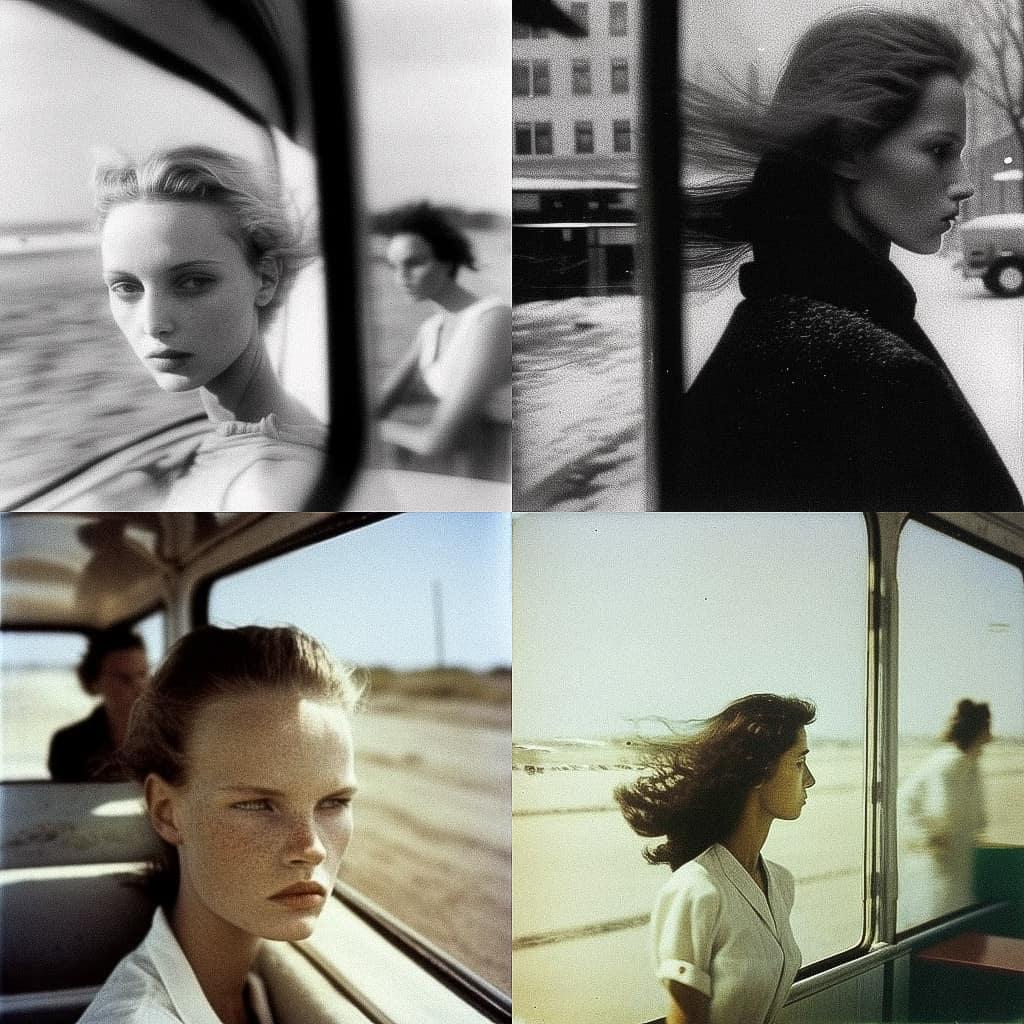Bernard Plossu style, Midjourney V4, render 1 of 4