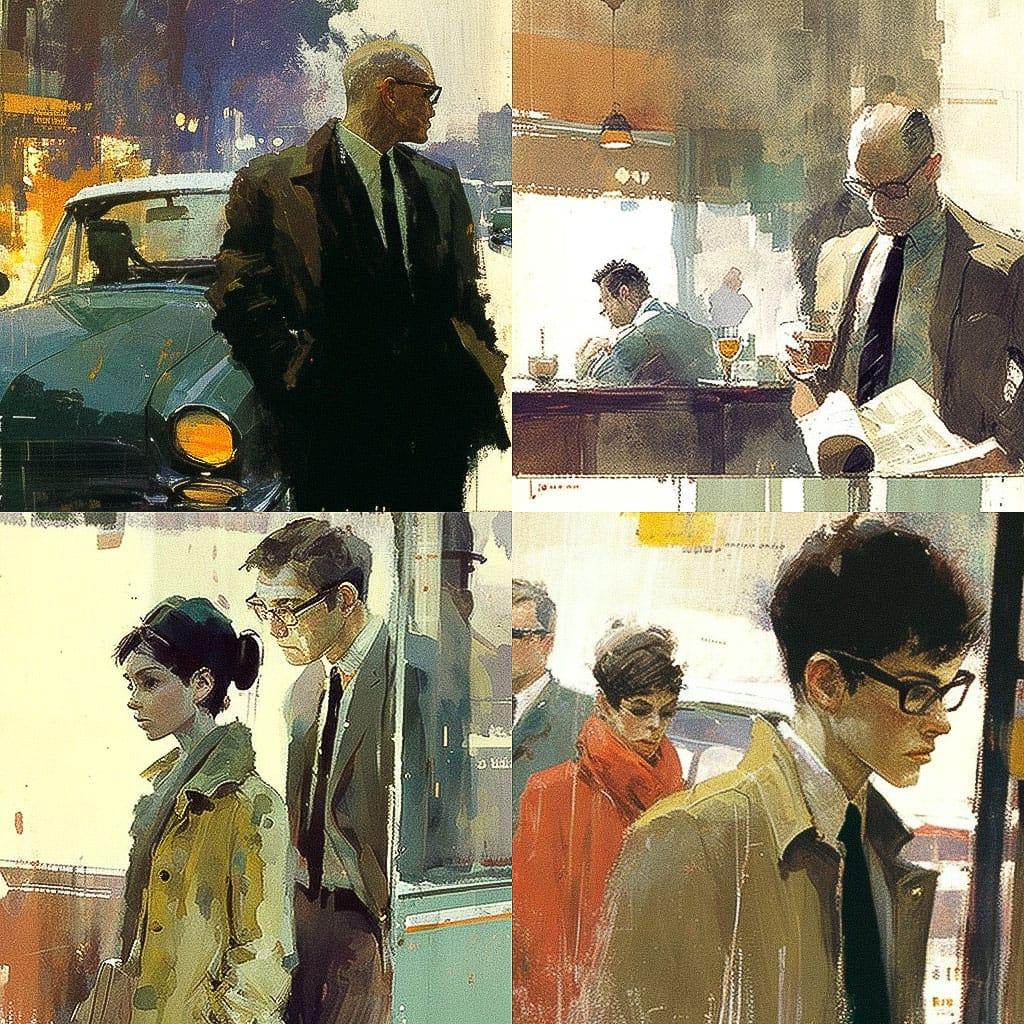 Bernie Fuchs style, Midjourney V4, render 1 of 4
