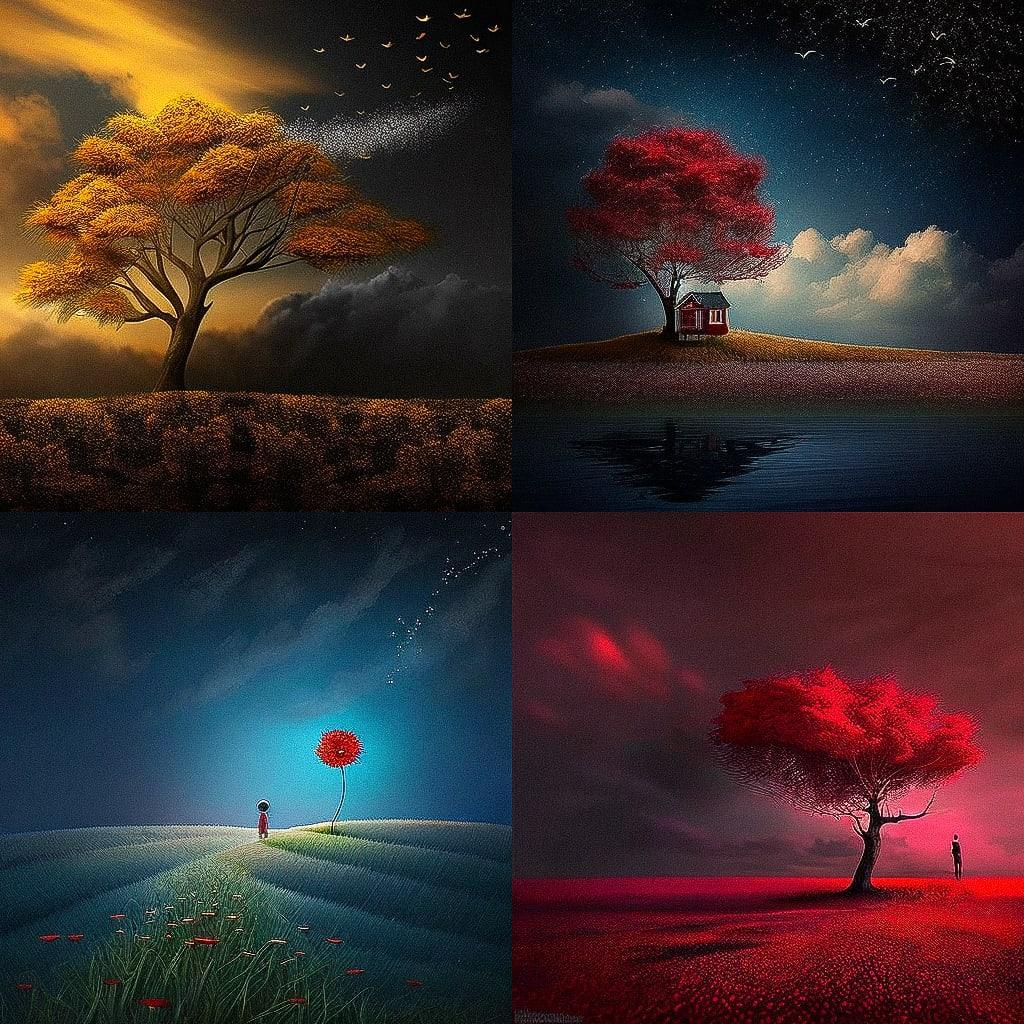 Bess Hamiti style, Midjourney V4, render 1 of 4