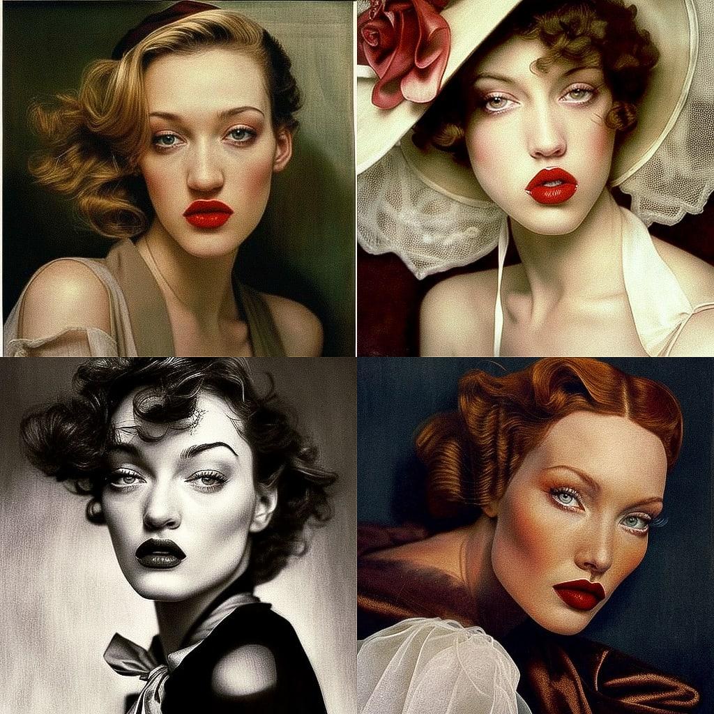 Bettina Rheims style, Midjourney V4, render 1 of 4